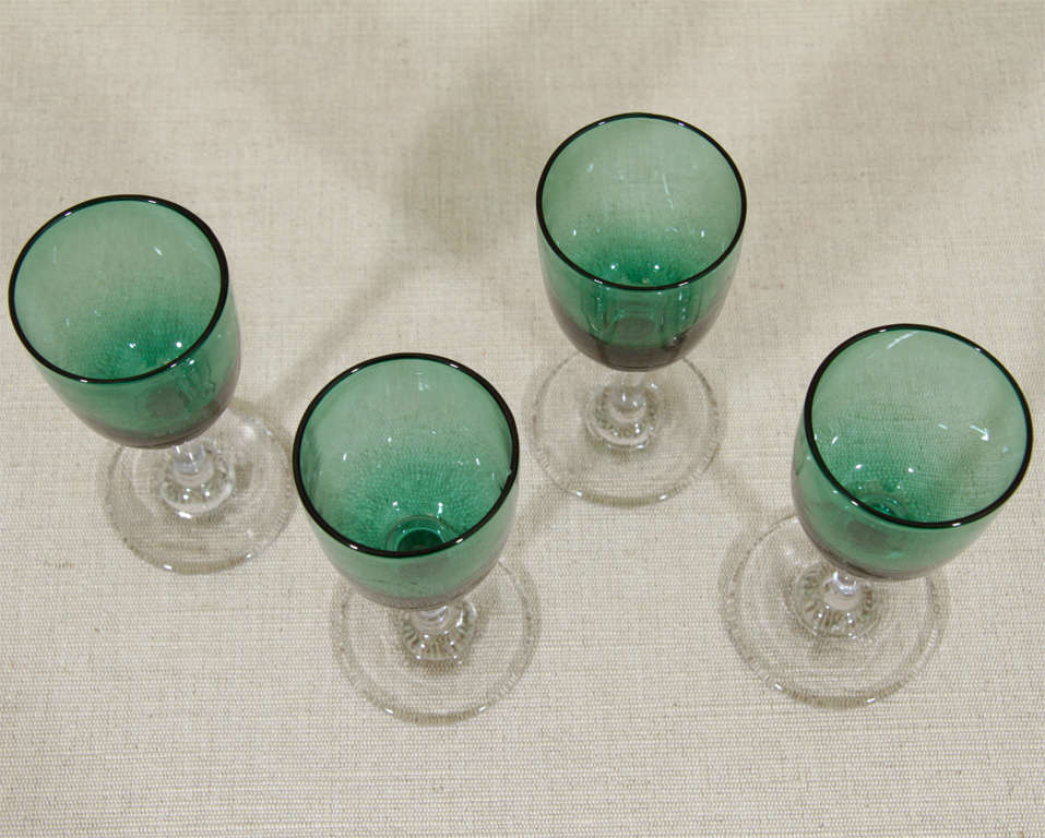 Set of 4 Victorian Sherry Glasses, England, Late 19th Century 3